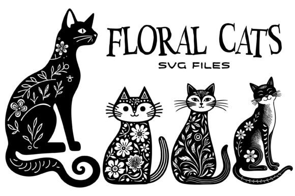 Download Floral Cats SVG Crafting Files - Crafting files Collection